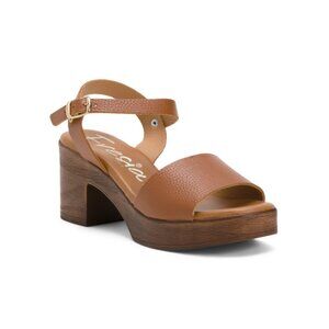 VALERIAS Cuero Made In Spain Leather One Band Heeled Sandals